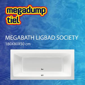 Ligbad Society 180X80X50 cm Ebony Mat Zwart MegaBath