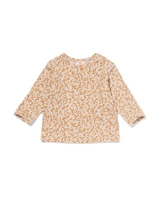 HEMA Newborn T-shirt Rib Luipaard Ecru (ecru)