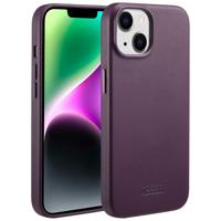 Accezz MagSafe Leather Backcover iPhone 14 Telefoonhoesje Paars