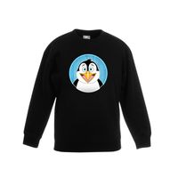 Dieren pinguin trui zwart jongens en meisjes - thumbnail