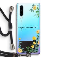 Gele bloemen: Huawei P30 Transparant Hoesje met koord