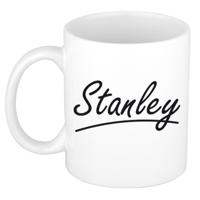 Stanley Naam koffiemok - beker - met sierlijke letters - wit - 300 ml - Cadeau - Heren