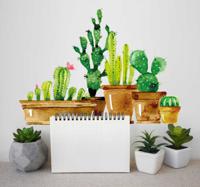 Cactus en planten muursticker - thumbnail