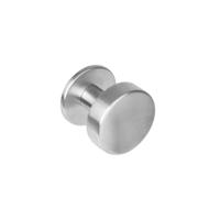 Knop rond plat op rozet rvs geborst.