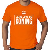 Grote maten Lang leve de Koning t-shirt oranje voor heren - Koningsdag shirts 4XL  - - thumbnail