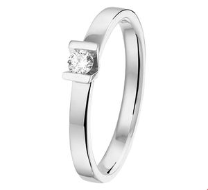 TFT Ring Diamant 0.10ct H SI Witgoud Palladium