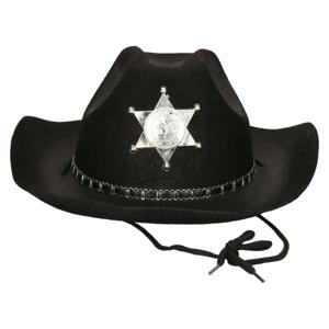 Carnaval verkleed Cowboy hoed Kentucky - zwart - volwassenen - Western Sheriff thema