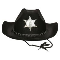 Carnaval verkleed Cowboy hoed Kentucky - zwart - volwassenen - Western Sheriff thema - thumbnail