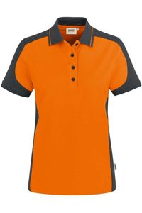 HAKRO 239 Regular Fit Dames Poloshirt oranje/antraciet, Effen