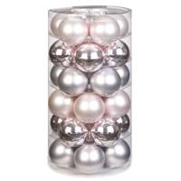 Kerstballen - 30x st - oudroze - D6 cm - glas - mat/glans - kerstversiering