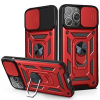 Xiaomi 11T hoesje - Backcover - Rugged Armor - Camerabescherming - Extra valbescherming - TPU - Rood - thumbnail