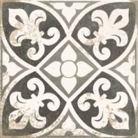 Antique Patchwork Black and White decortegel portugees 33x33 cm zwart wit mat