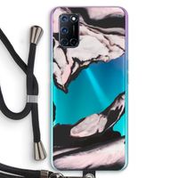 Roze stroom: Oppo A72 Transparant Hoesje met koord