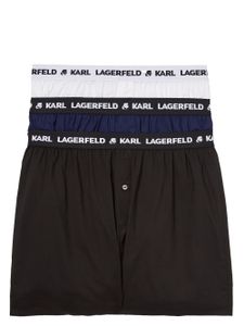 Karl Lagerfeld lot de trois boxers en coton à bande logo - Noir