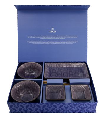 Japans Servies Set - Tokyo Design Studio - Glassy Blue - 8-delig