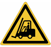 Heftruck transportvoertuigen waarschuwingspictogramtransportvoertuigen waarschuwings- 150 mm breed - Kunststof bord