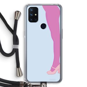 Pink panty: OnePlus Nord N10 5G Transparant Hoesje met koord
