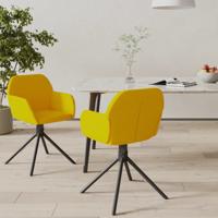 Eetkamerstoelen draaibaar 2 st fluweel geel Eetkamerstoelen draaibaar 2 st fluweel geel