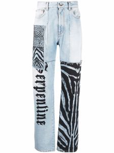 Roberto Cavalli jean droit à imprimé animalier - Bleu