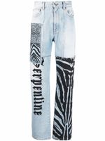 Roberto Cavalli jean droit à imprimé animalier - Bleu