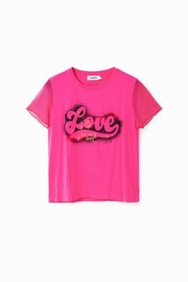T-shirt met graffiti en Love - RED - M