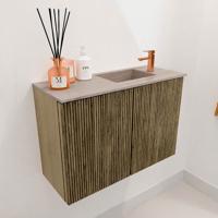 Toiletmeubel Mondiaz Joya Dlux | 60 cm | Meubelkleur Dusk | Faye wastafel Saba Wasbak Rechts | 1 kraangat