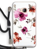 Geschilderde bloemen: HTC U Play Transparant Hoesje met koord