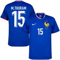 Frankrijk Shirt Thuis 2024-2025 + M. Thuram 15