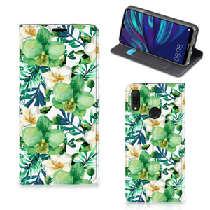 Huawei Y7 hoesje Y7 Pro (2019) Smart Cover Orchidee Groen