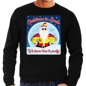 Foute Spanje kerstborrel trui / kersttrui christmas in Spain zwart voor heren 2XL (56)  -