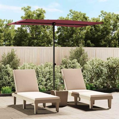 VidaXL Parasol met aluminium paal 2x1,5 m bordeauxrood