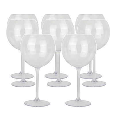 Gin tonic glas/cocktailglas - 12x - transparant - onbreekbaar kunststof - 650 ml