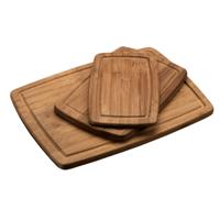 Keuken voedsel bereiden snijplanken - set 3x stuks - bamboe hout - in 2 formaten - thumbnail