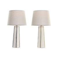 Bureaulamp Home ESPRIT Blauw Wit Groen 50 W 220 V (2 Stuks)