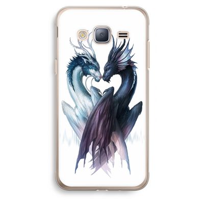 Yin Yang Dragons: Samsung Galaxy J3 (2016) Transparant Hoesje