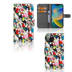 iPhone 14 Plus Telefoonhoesje met Pasjes Birds