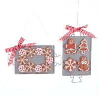 Gingerbread On Metal Tray Ornament 6 inch - Kurt s adler