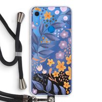 Flowers with blue leaves: Huawei Y6s Transparant Hoesje met koord