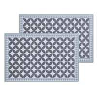 Set van 4x stuks rechthoekige placemats mozaiek grijs vinyl 45 x 30 cm