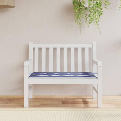 VidaXL Tuinbankkussen gestreept 100x50x4 cm oxford stof wit en blauw