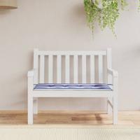 VidaXL Tuinbankkussen gestreept 100x50x4 cm oxford stof wit en blauw