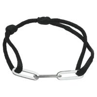 Satijnen Armband met Verguld Zilveren Element - Verstelbaar 13-26 cm, 40x5 mm