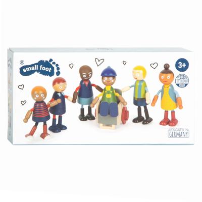 Small Foot houten poppenhuis familie met rolstoel, 6st.