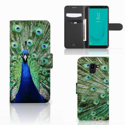 Samsung Galaxy J6 2018 | Telefoonhoesje | Met pasjeshouder | Pauw