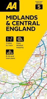 Wegenkaart - landkaart 5 Road Map Britain Midlands & Engeland Centraal | AA Publishing