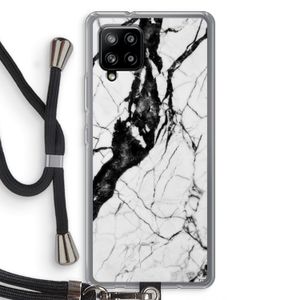 Witte marmer 2: Samsung Galaxy A42 5G Transparant Hoesje met koord