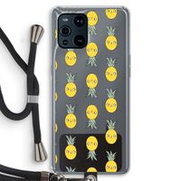 Ananas: Oppo Find X3 Transparant Hoesje met koord