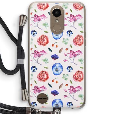 Bloemetjes: LG K10 (2017) Transparant Hoesje met koord
