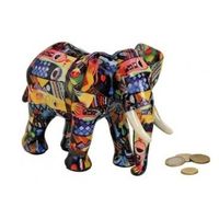 Luxe spaarpot olifant blauw van keramiek 22 cm   -