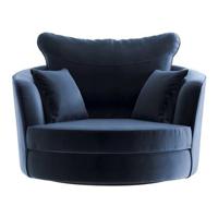 NADUVI Collection Vendôme Draaibare Fauteuil - Velvet - Petrol Blauw